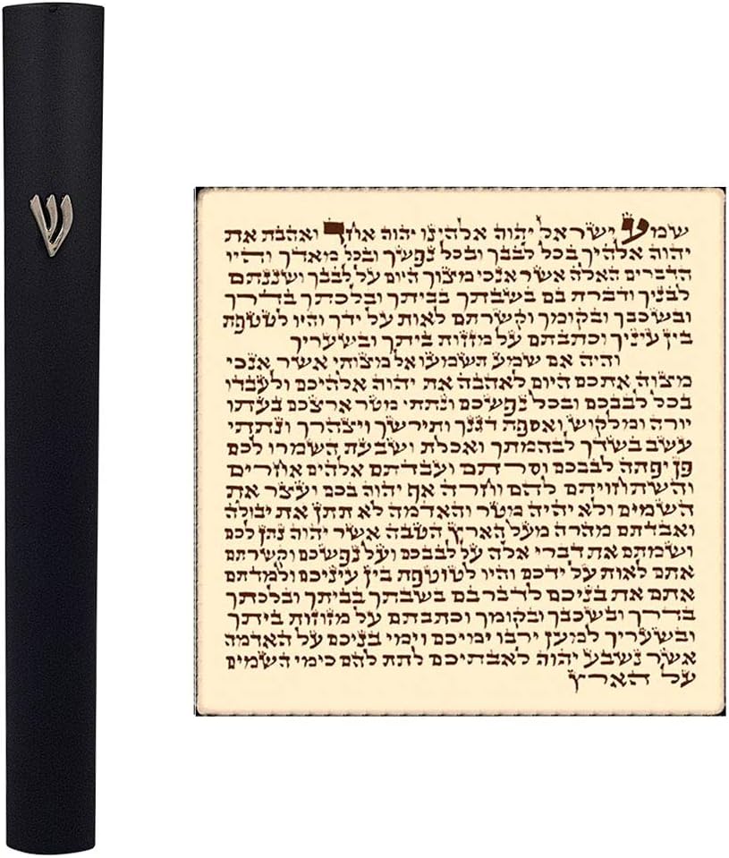 Talisman4u Black Aluminum Mezuzah Case with Scroll