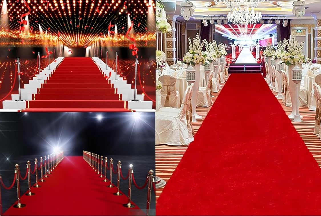 Gomoly 3 Ft x 10 Ft Red Carpet Runner 1400 GSM
