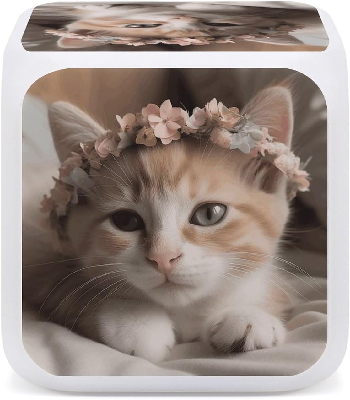 Cute Cat Digital Alarm Clock with LED Display