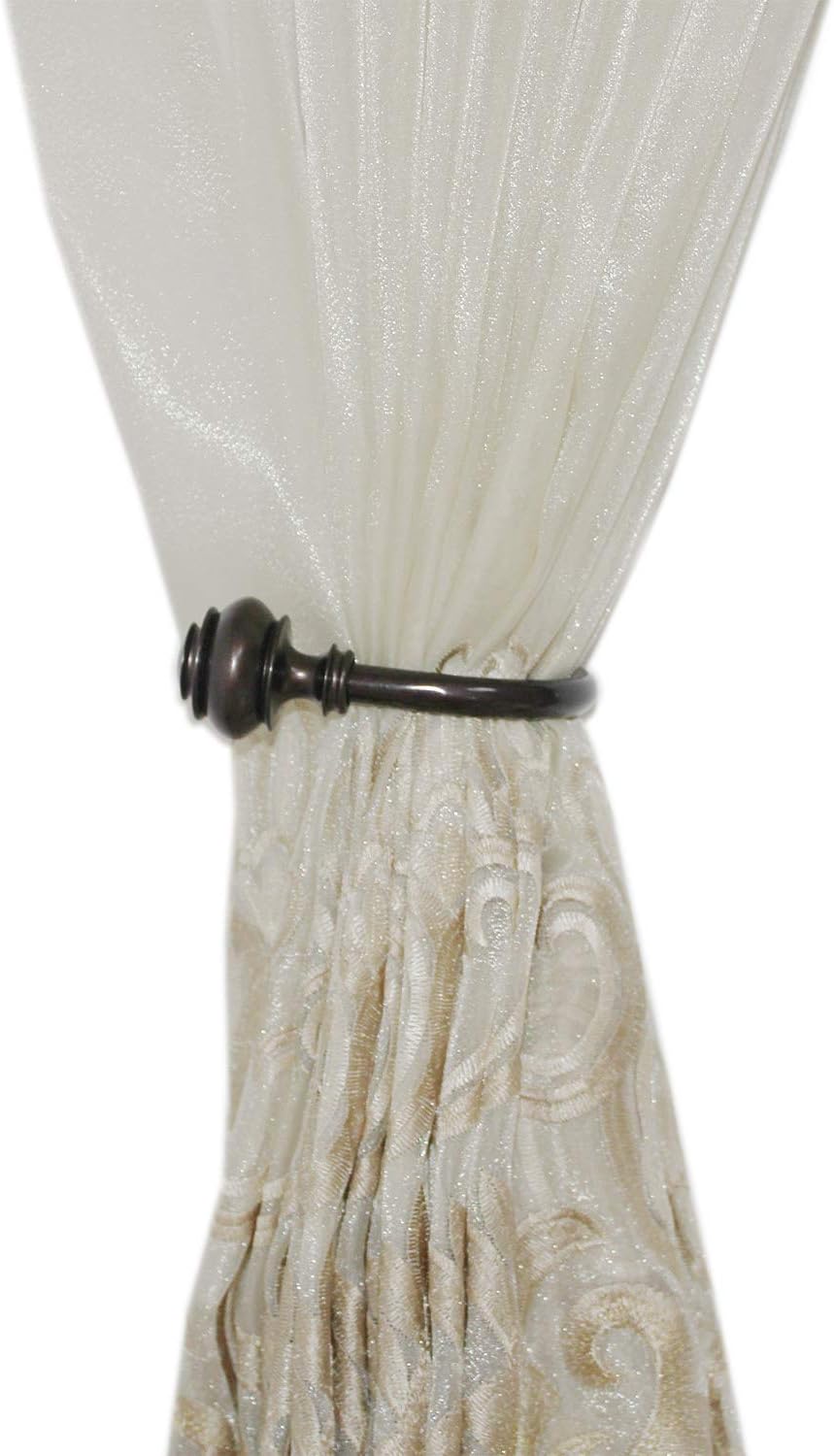 2 Pack Curtain Holdback Hooks U-Shaped Metal Curtain Tiebacks for Drapes