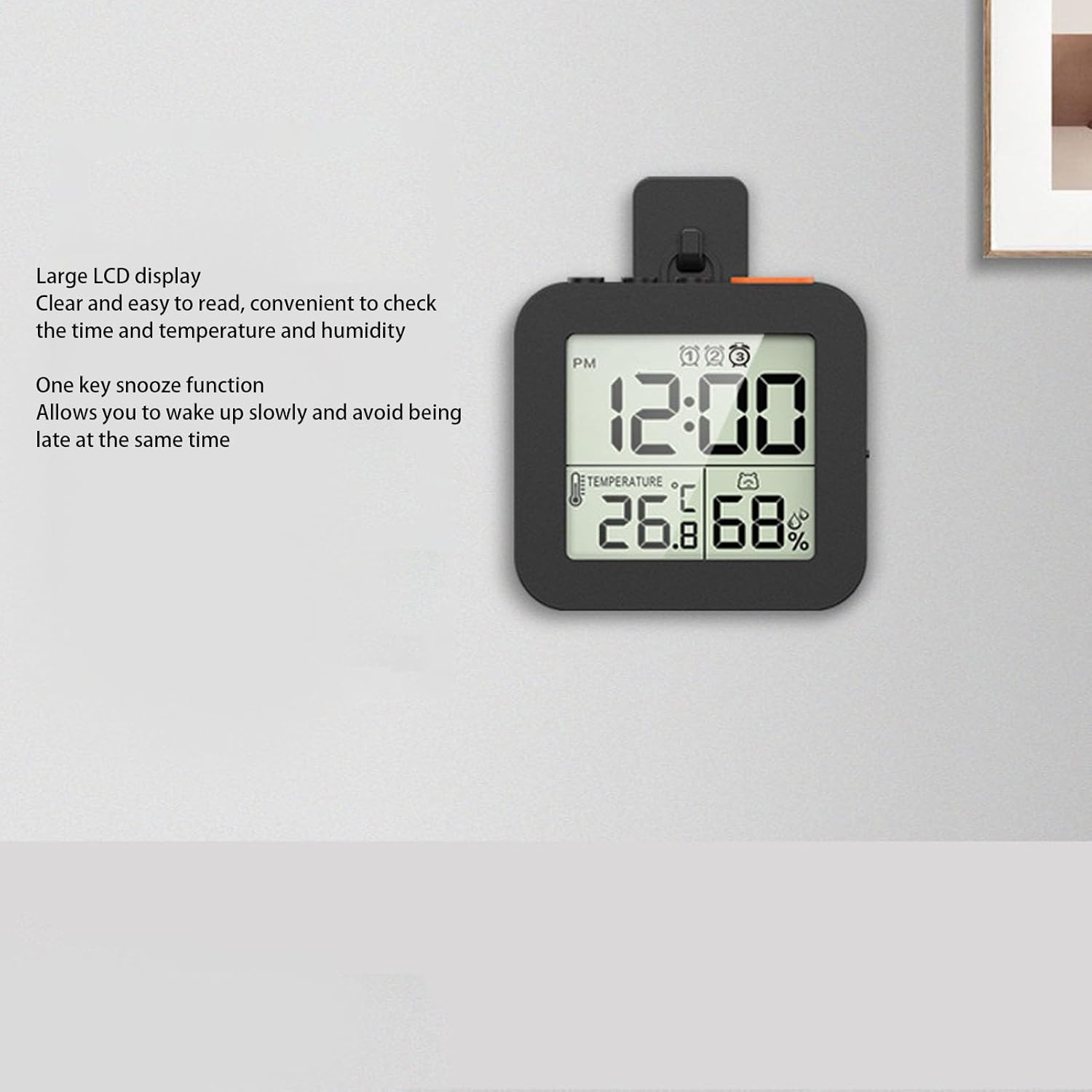 PerGar Digital Alarm Clock with Humidity and Temperature Display