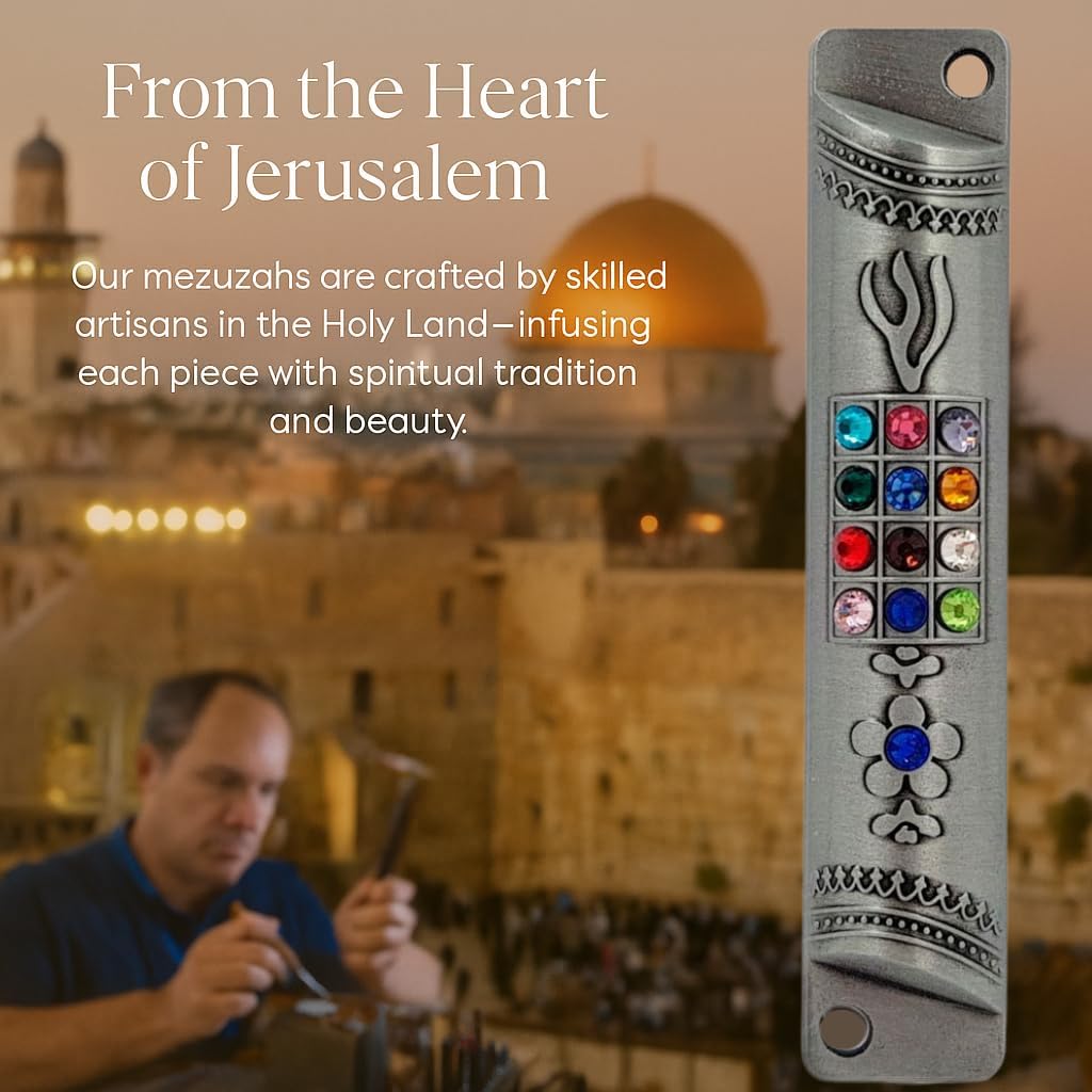 Talisman4u Pewter Mezuzah Case with Scroll 4 Inch
