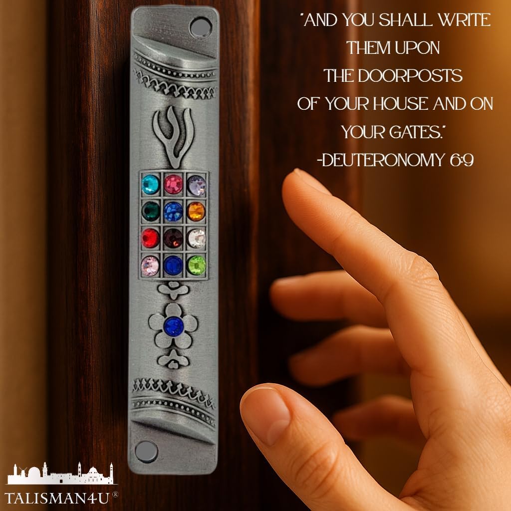 Talisman4u Pewter Mezuzah Case with Scroll 4 Inch