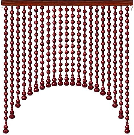 Etlegor Red Dense Beaded Curtain Panel for Doors