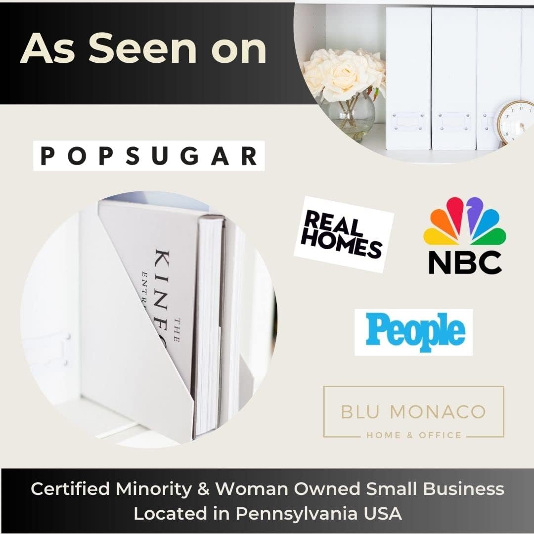 BLU MONACO Set of 6 Foldable White Magazine File Holders