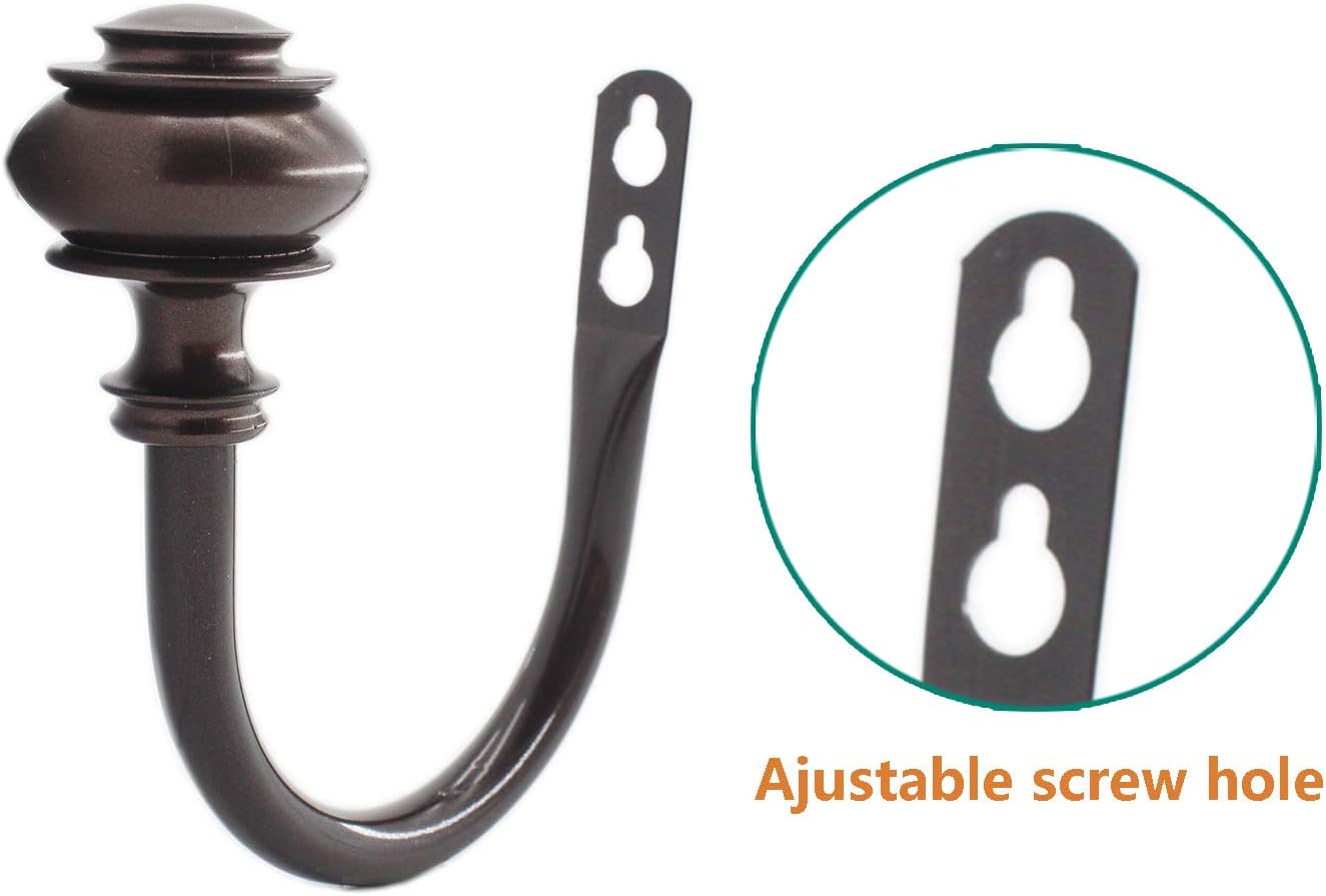 2 Pack Curtain Holdback Hooks U-Shaped Metal Curtain Tiebacks for Drapes