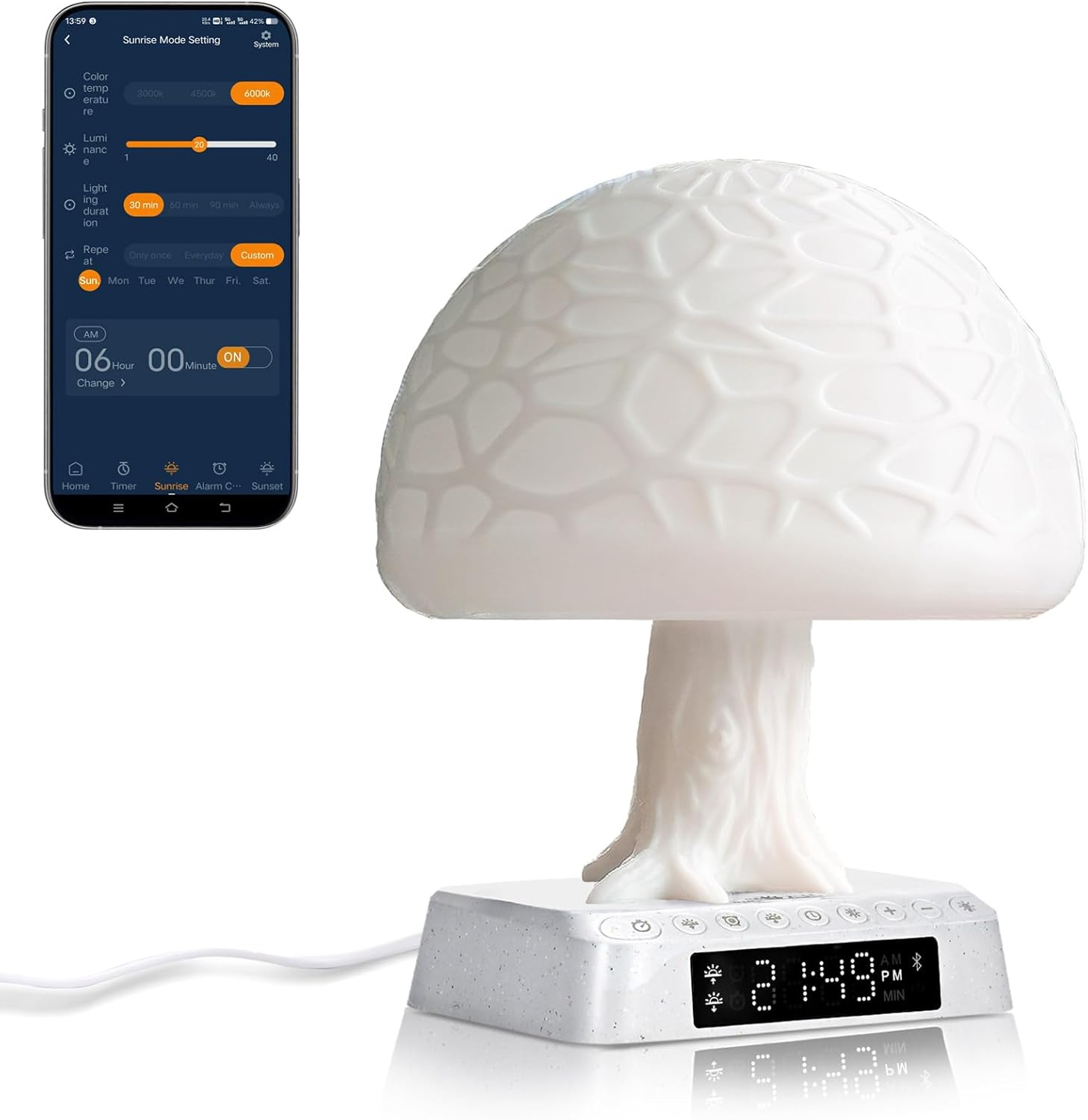 Sunrise Alarm Clock with APP Control and White Noise