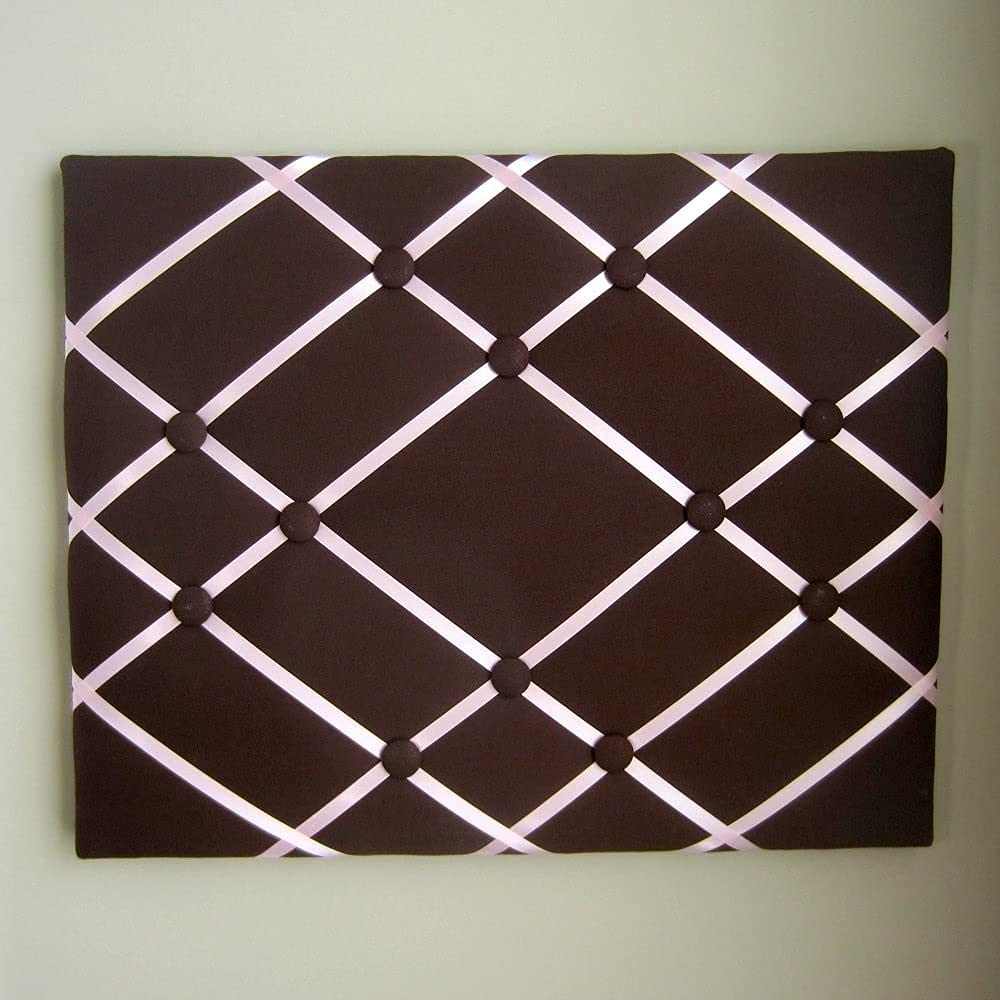 16x20 French Memory Board Bow Holder Chocolate Brown and Pink