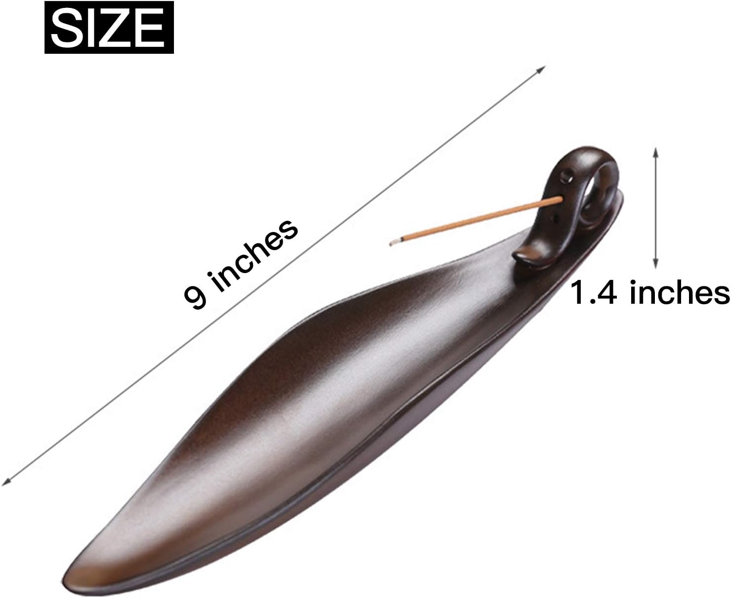 9 Inch Incense Stick Holder with 3 Holes Ceramic Ash Cather