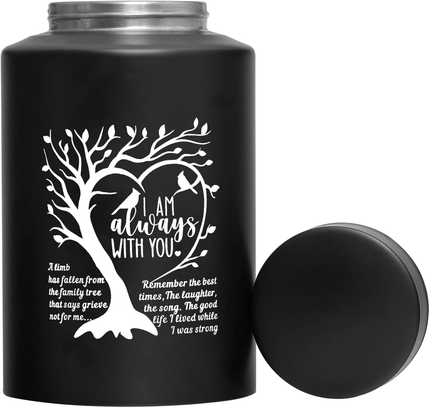 XIIGRA Decorative Urn for Human Ashes Tree Black