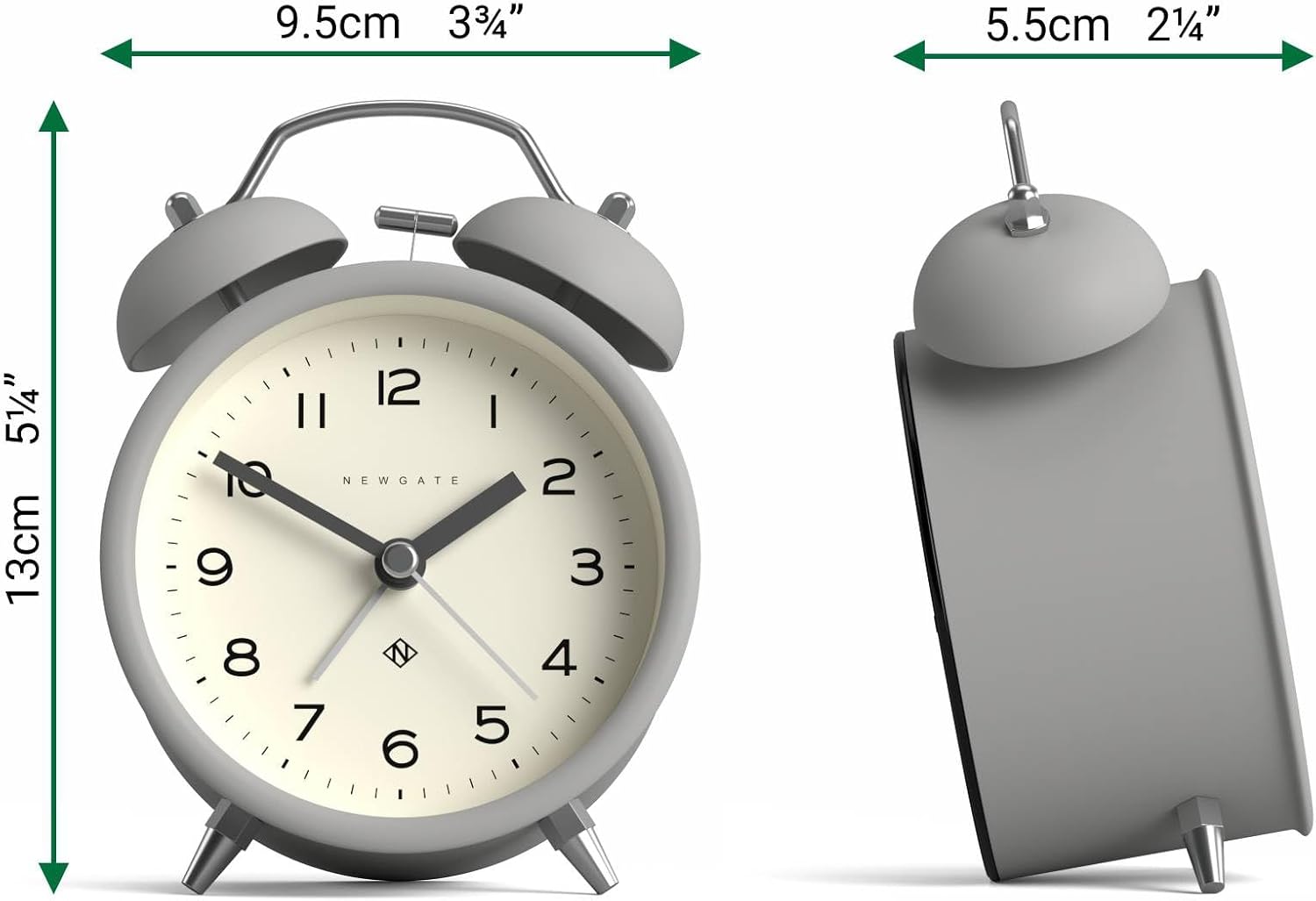 NEWGATE Charlie Bell Echo Alarm Clock - Grey