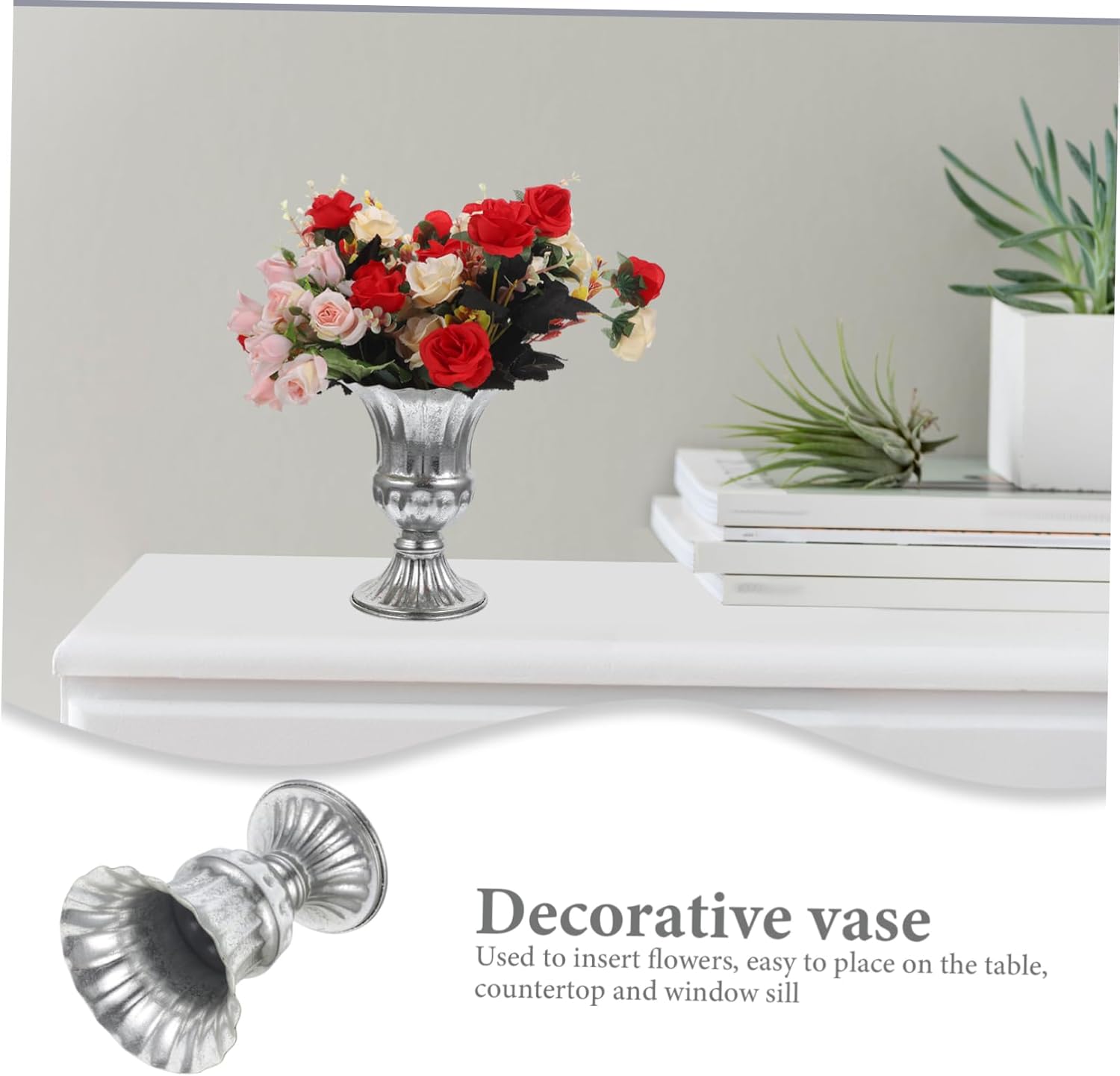Garneck Elegant Metal Flowerpot for Dried Flowers and Plants