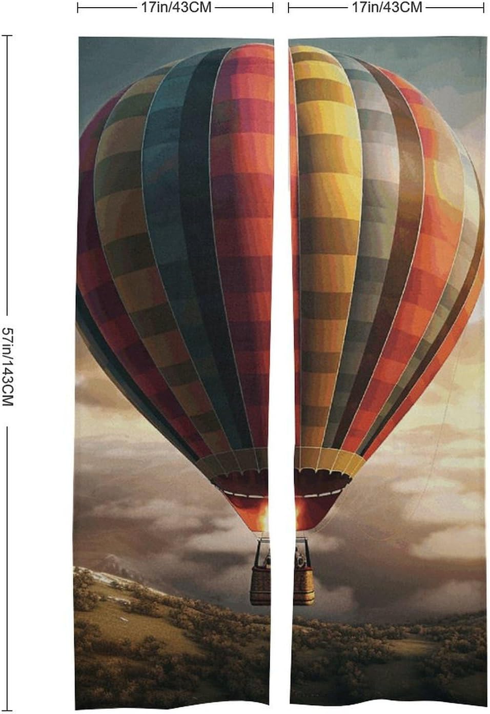 Hot Air Balloon Door Curtain Split Panel Privacy Divider