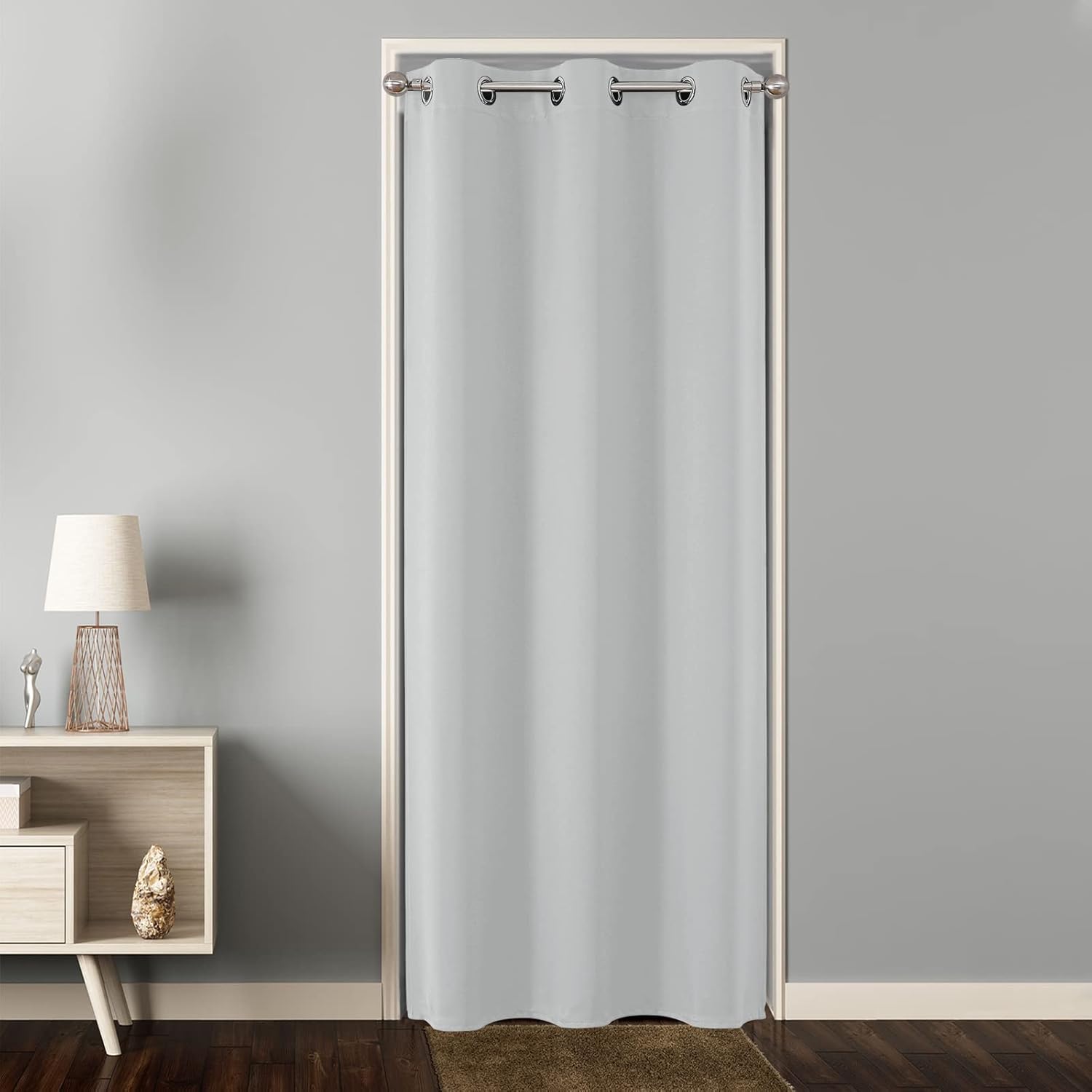 Joydeco Blackout Door Curtain 78 Inches Greyish White