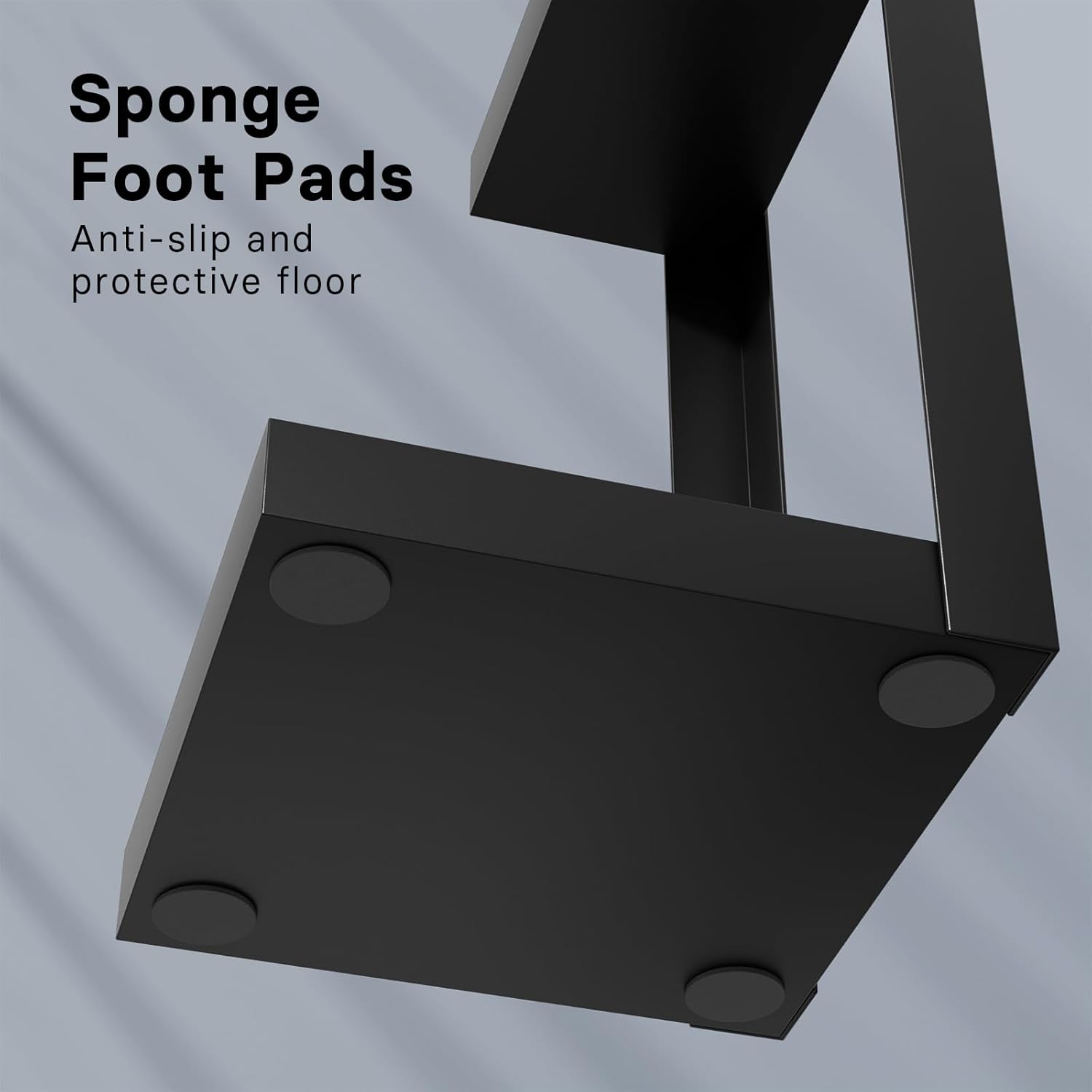 Sturdy Steel Umbrella Stand with 4 Hooks and Small Shelf Black