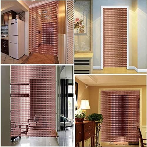 LEOSXA Natural Wooden Beaded Curtain Door Decor Panel