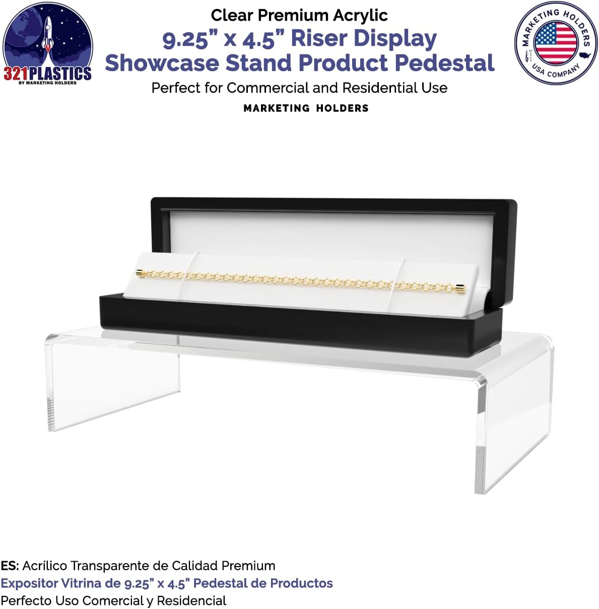 Clear Acrylic Riser Display Stand 9x45 Inch