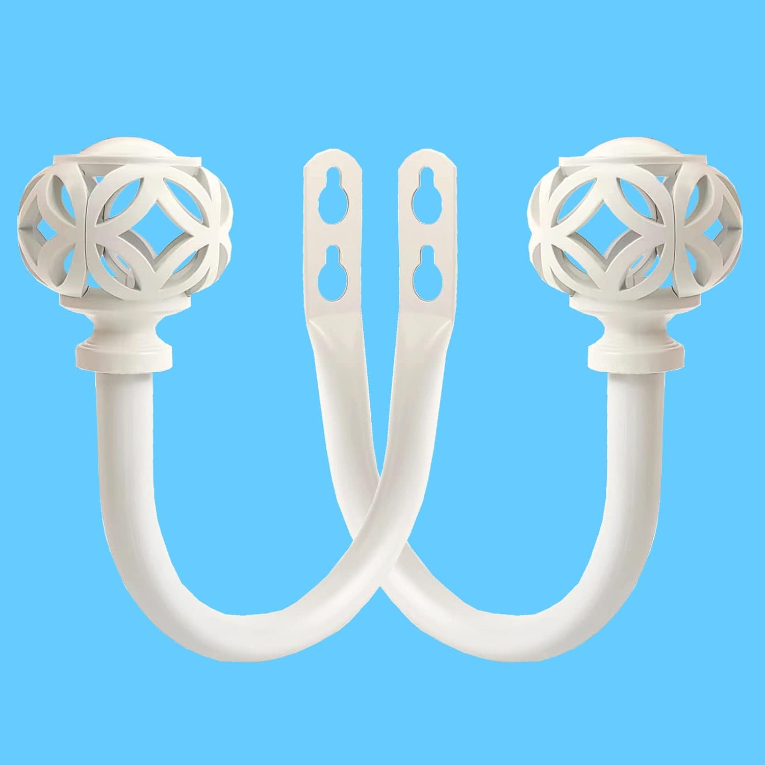 2Pcs Curtain Holdbacks with Screws White