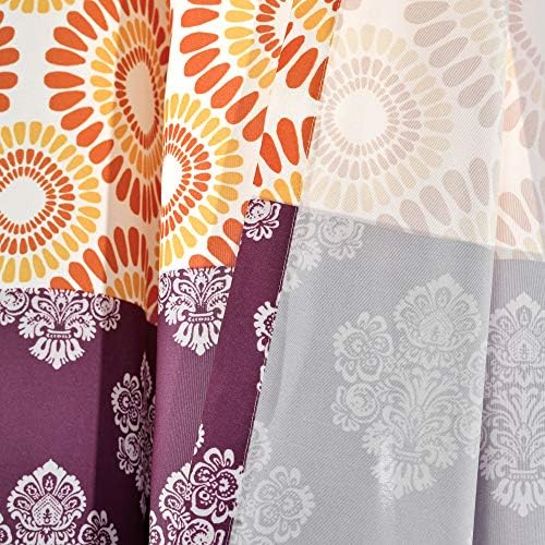 Lush Decor Bohemian Stripe Curtain Panels 52x63 Fuchsia Orange