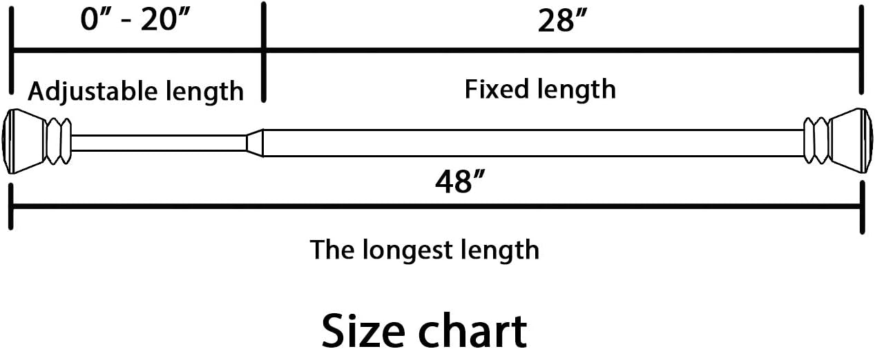 HVERSAILTEX Matte Black Window Rod Set 34 Inch Diameter