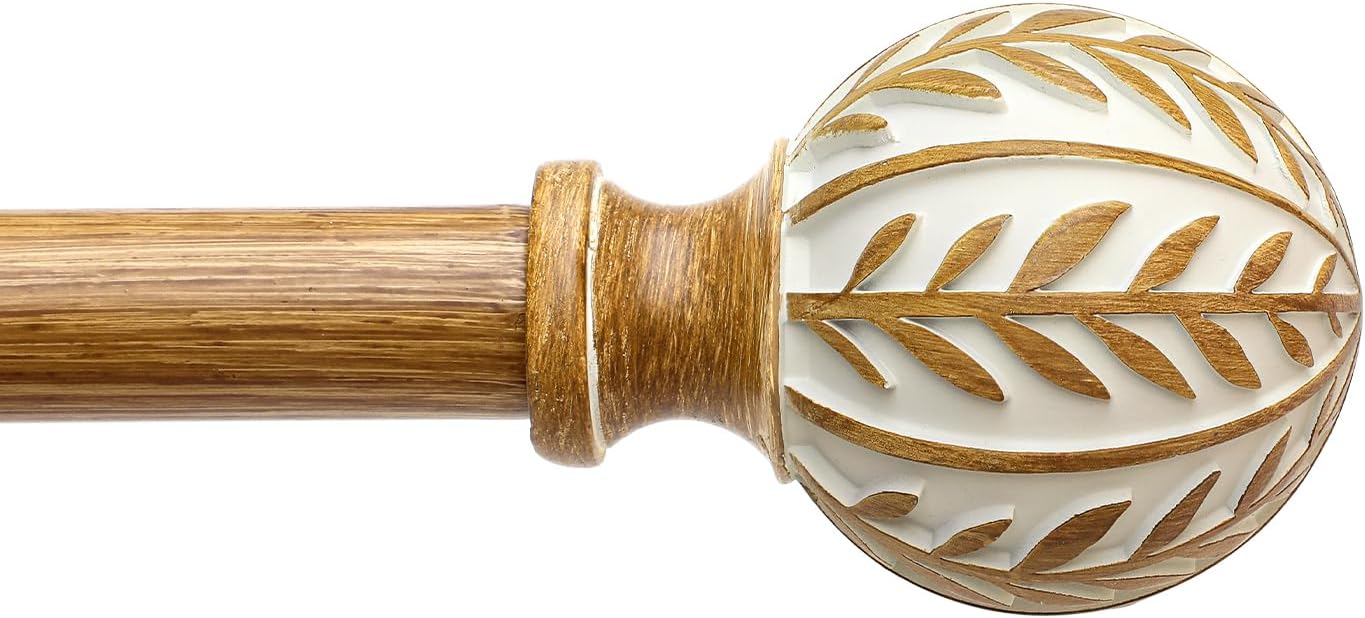 Bohemian Wood Grain Curtain Rods 66-120 Inch