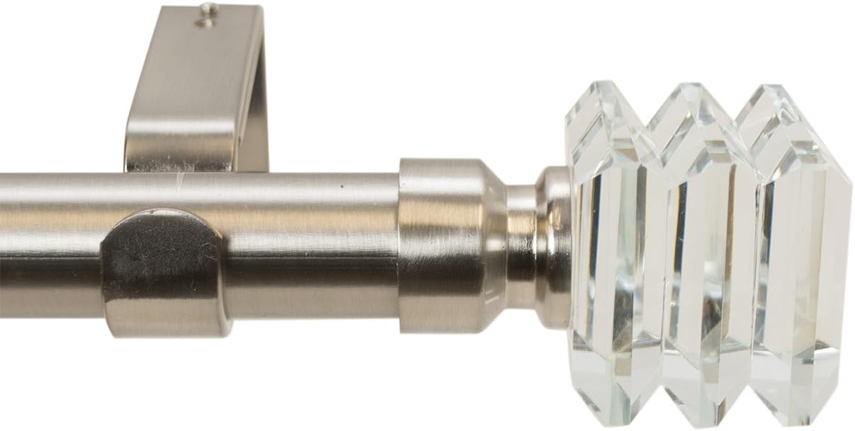 Meriville Lione 1-Inch Curtain Rod with Crystal Finial