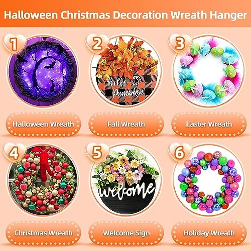 Clear Wreath Hangers for Front Door 10 Pack