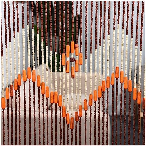 GVILTY Wooden Beaded Curtains Door Screen 60 Line Dense Bohemian Curtain
