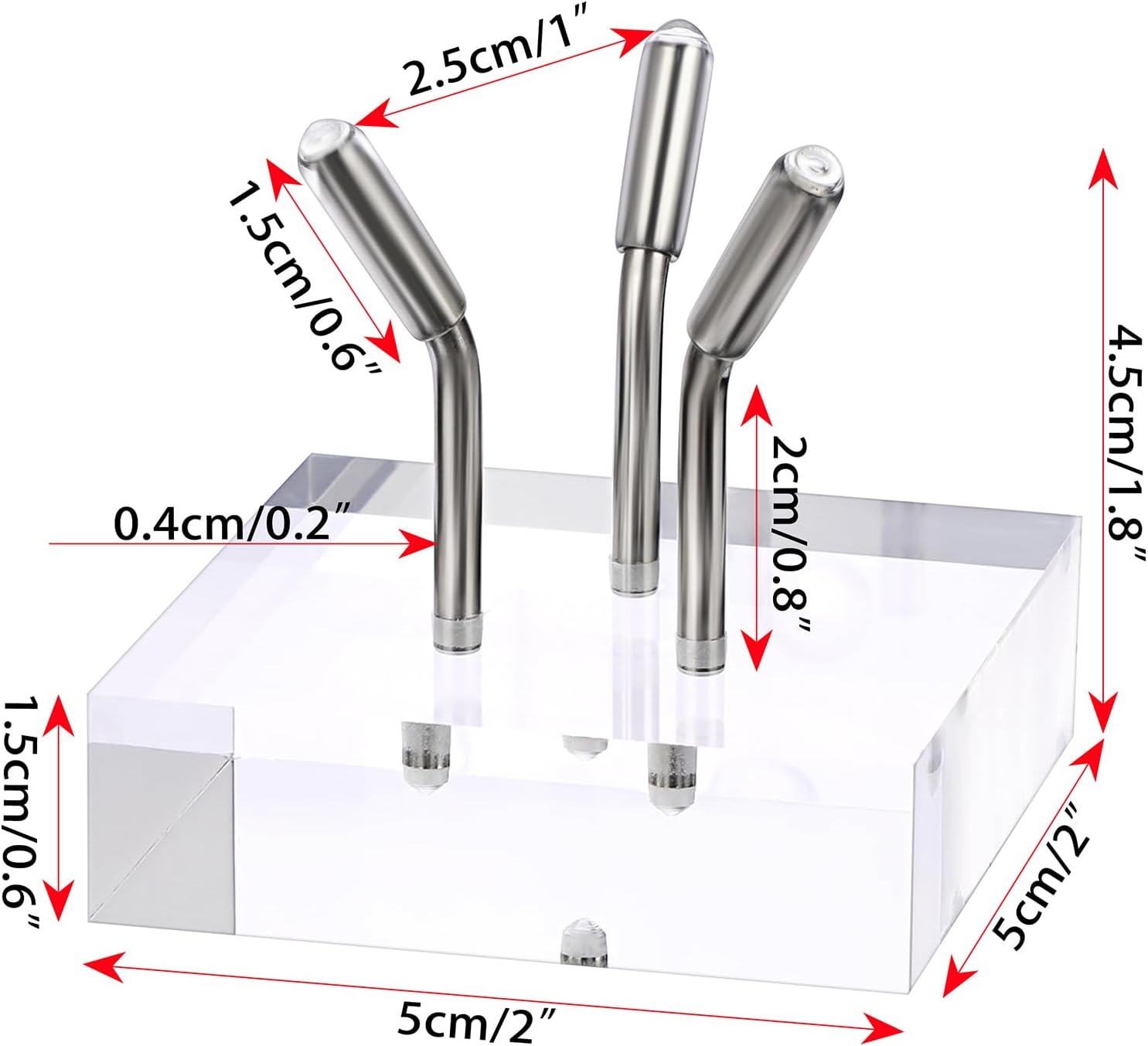 Hipiwe Acrylic Display Easel Stand for Fossils and Minerals Medium Silver