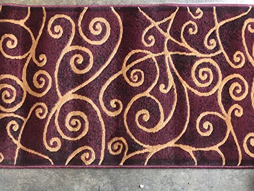 Gallery Modern Abstract Swirl Runner Rug GL23 2x71 Inch
