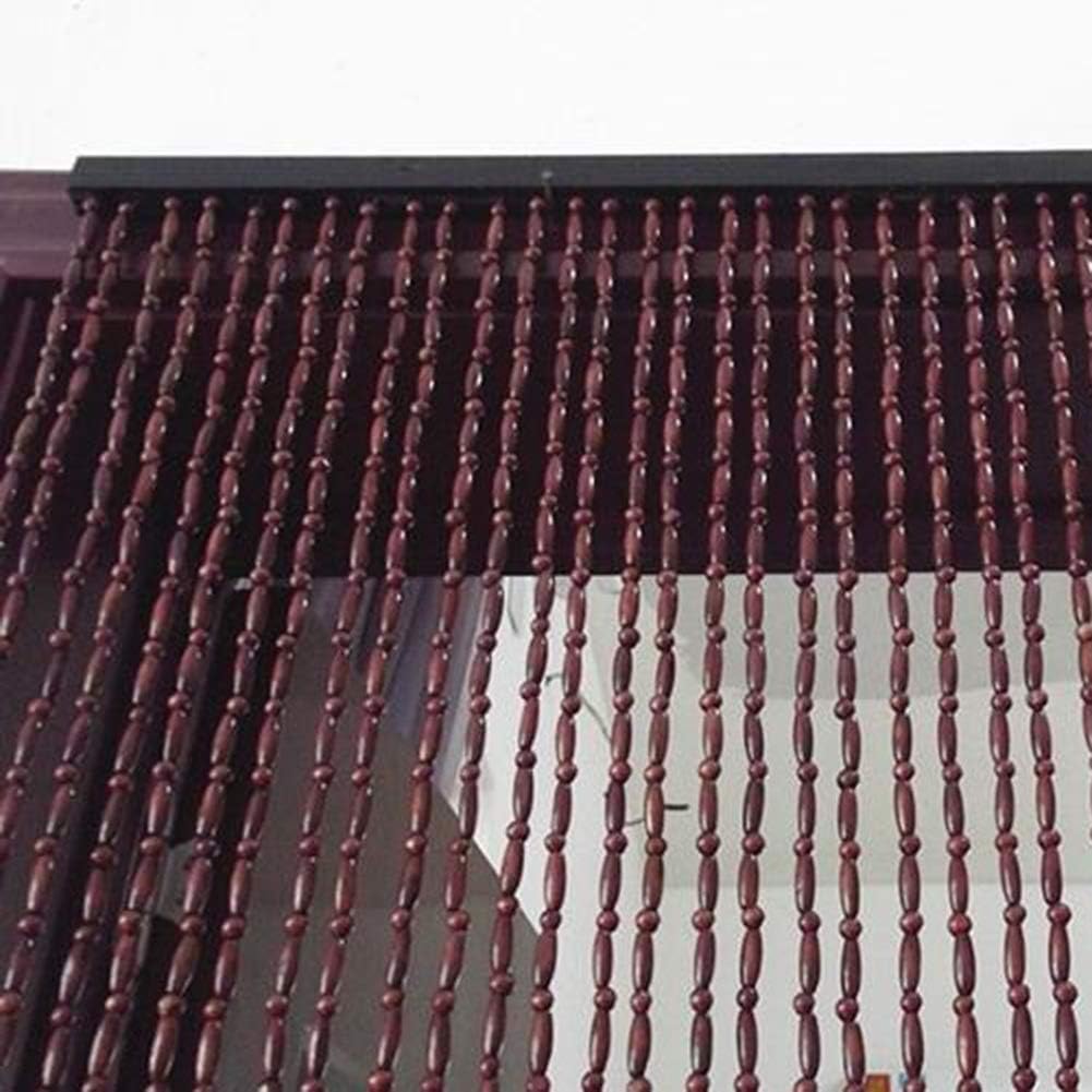 OKUOKA 31 Strands Beaded Door Curtain Dark Brown Handmade