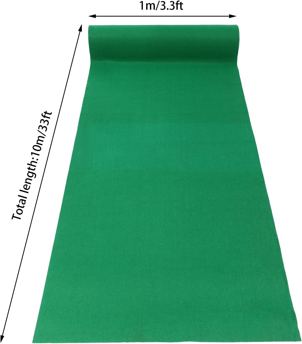 Extra Thick Carpet Runner 3x33 ft Green Aisle Rug with Double Side Tape