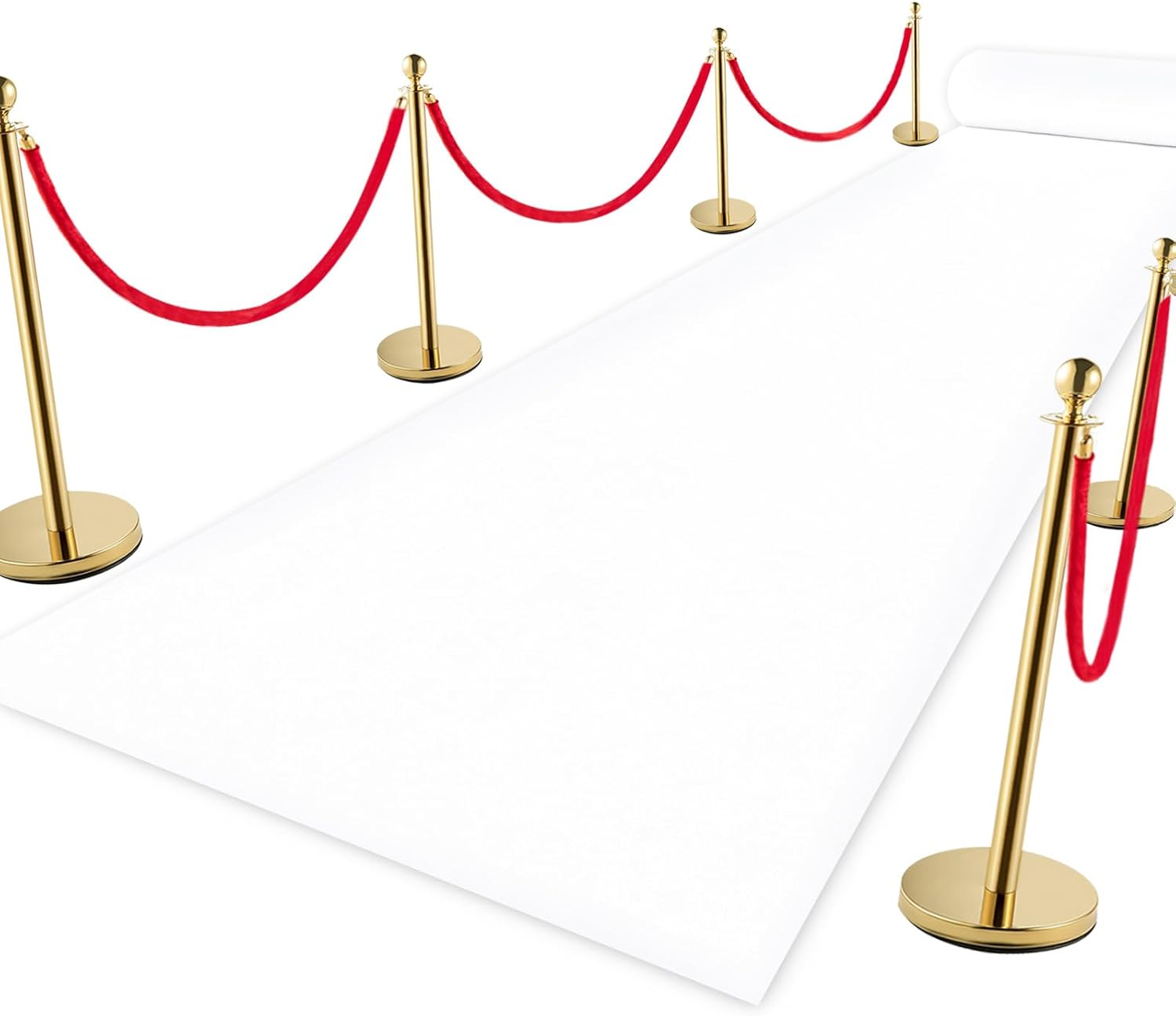 VOK White Aisle Runner Carpet Rug for Weddings 3x15 ft