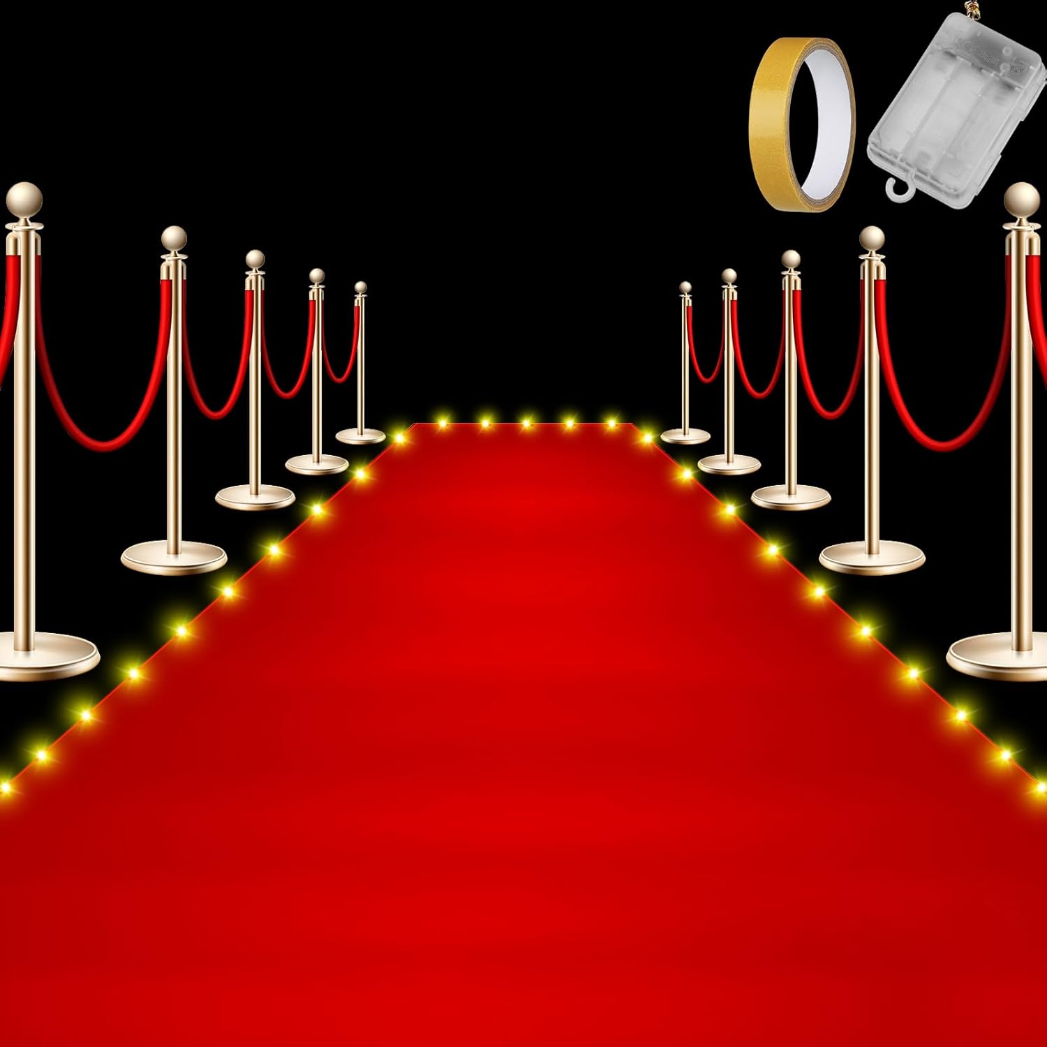 Red Carpet Runner with LED Light for Events
