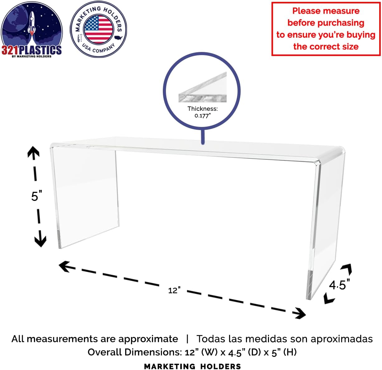Clear Acrylic Riser Display Stand for Countertop