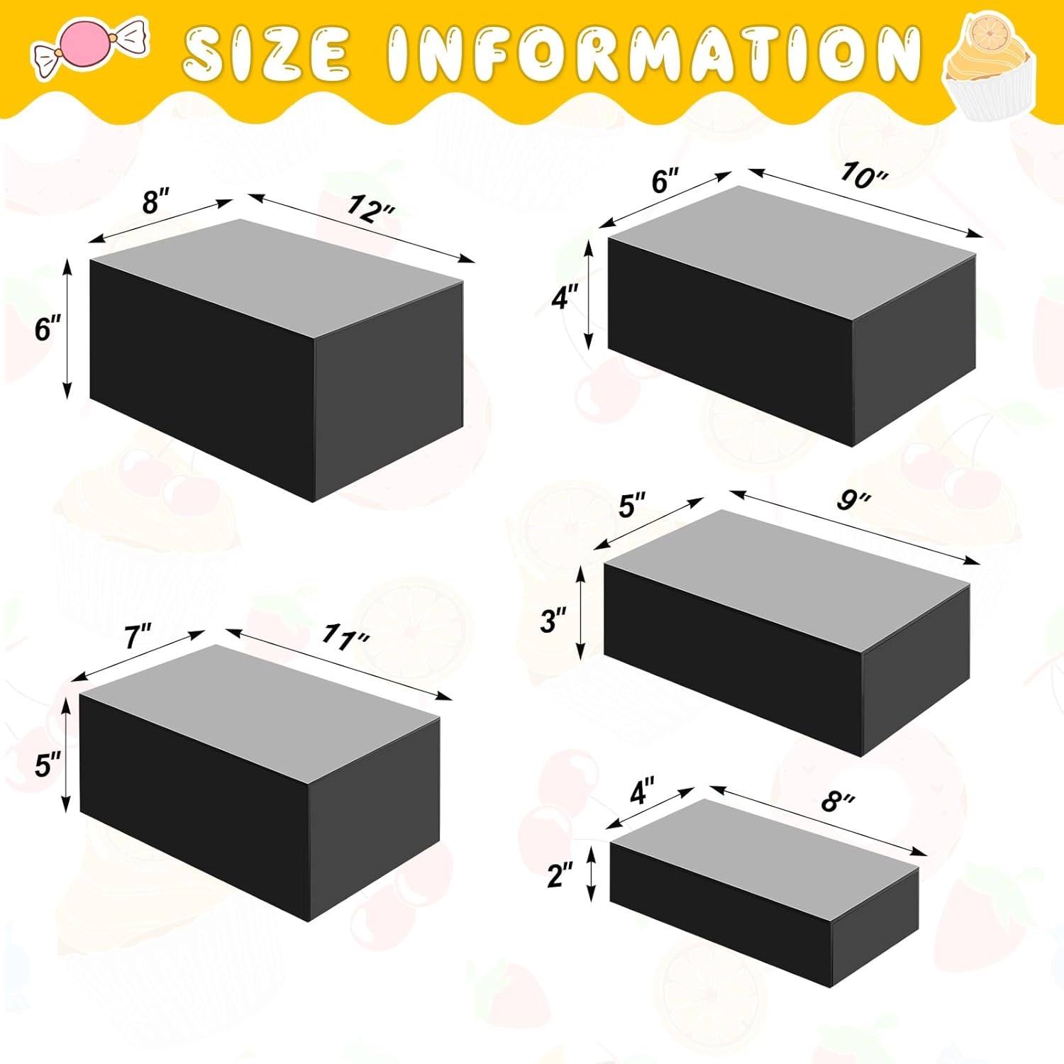 Sintuff 5 Pcs Acrylic Risers Display Stands Black