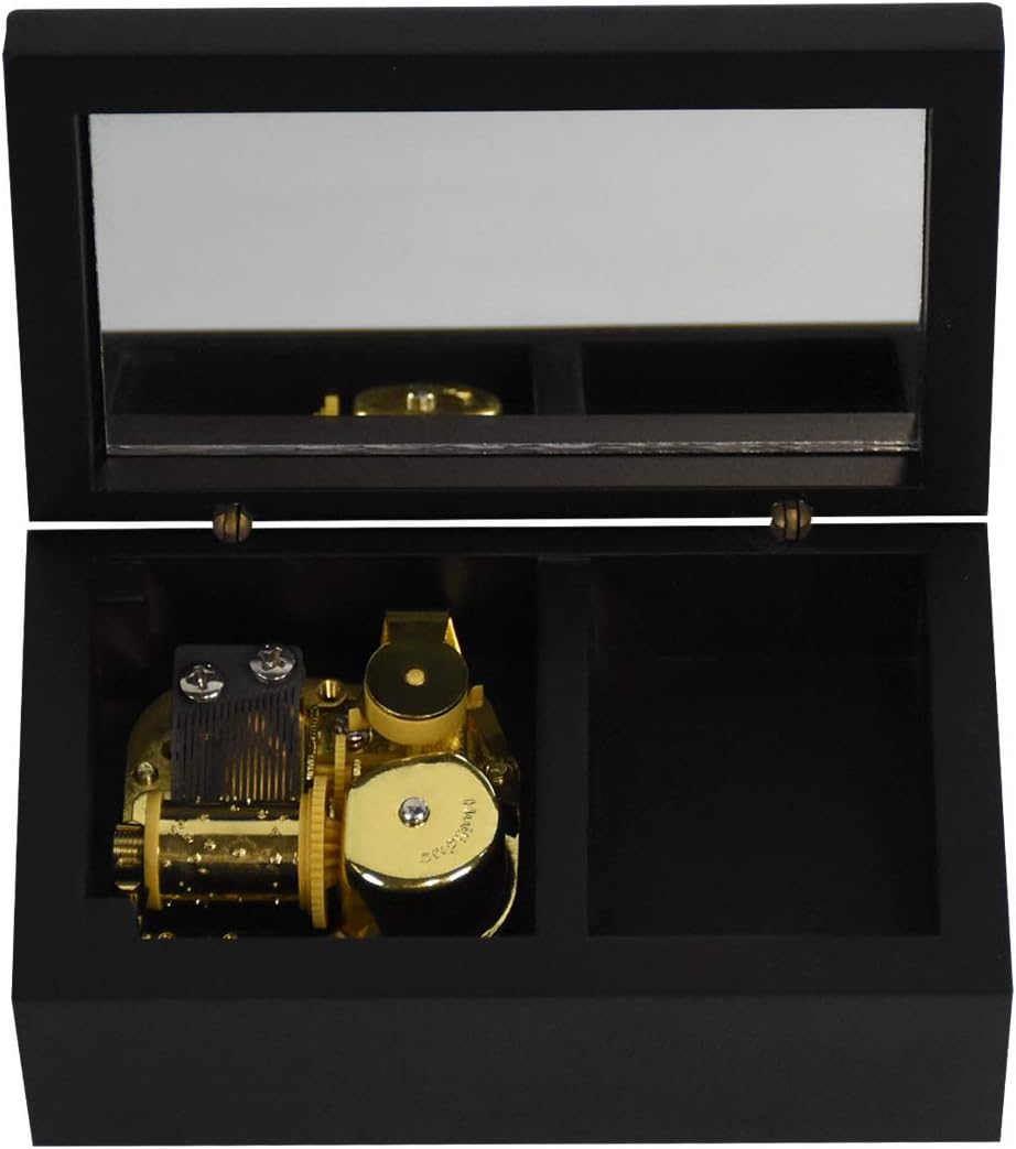 Black Wooden Musical Box with Gold Plating
