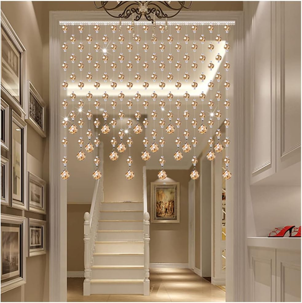 ZHOUXIAO Glass Crystal Beaded Curtain Divider Panels for Doorways