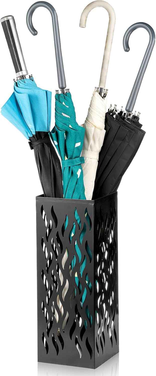 Noamus Metal Umbrella Holder 61x61x157 Inch Black Storage Rack