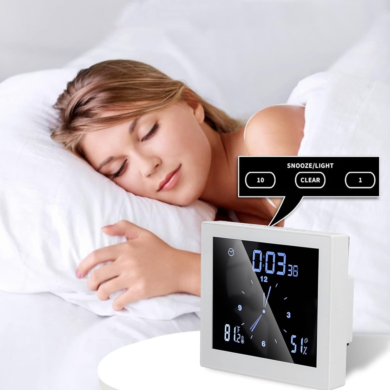 5in Wall Shower Clock Timer Alarm Analog Bathroom Clock with Digital Display