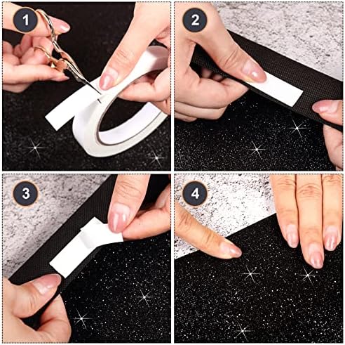 Tatuo Glitter Black Carpet Runner with Tape 246x164 Feet