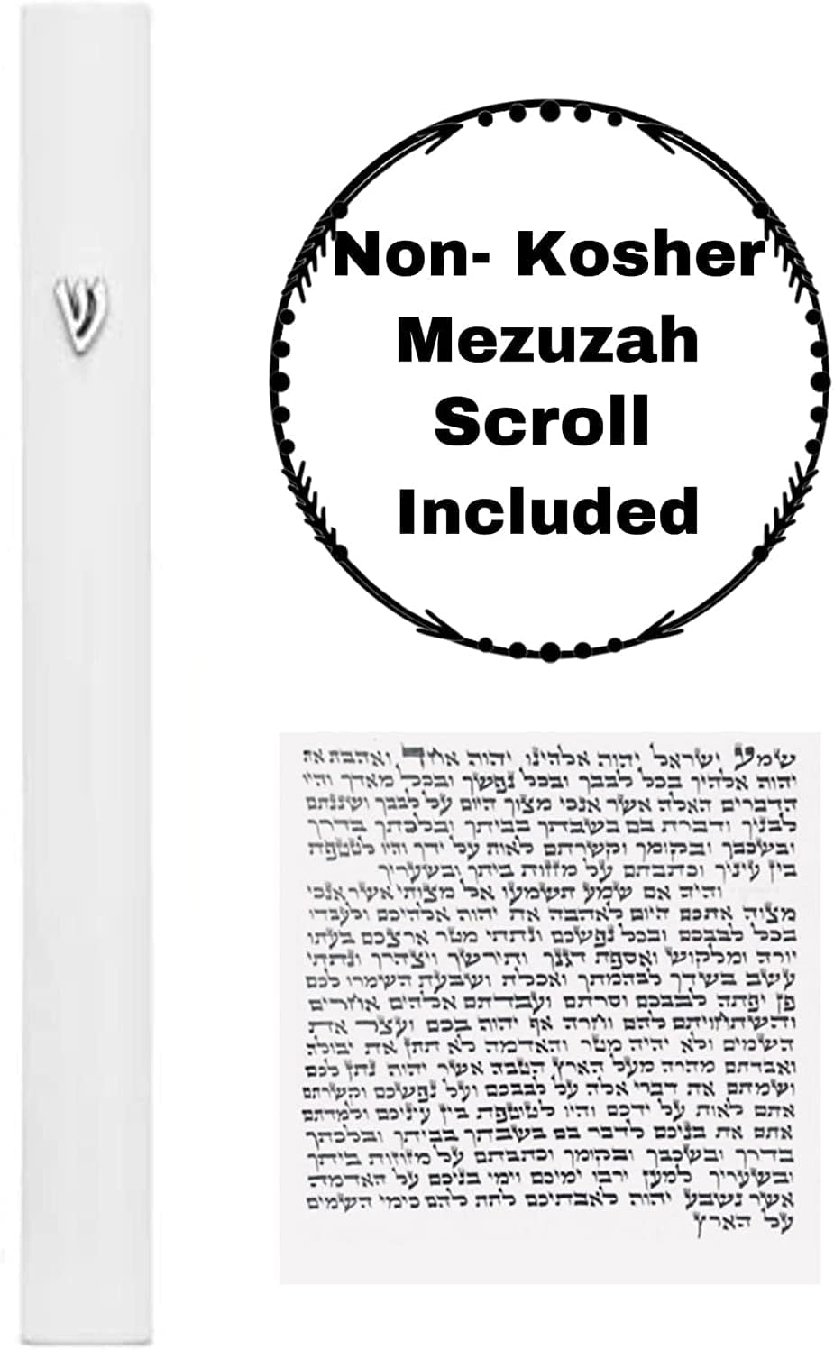 AS Mezuzah Silver Shin Design Aluminum Case