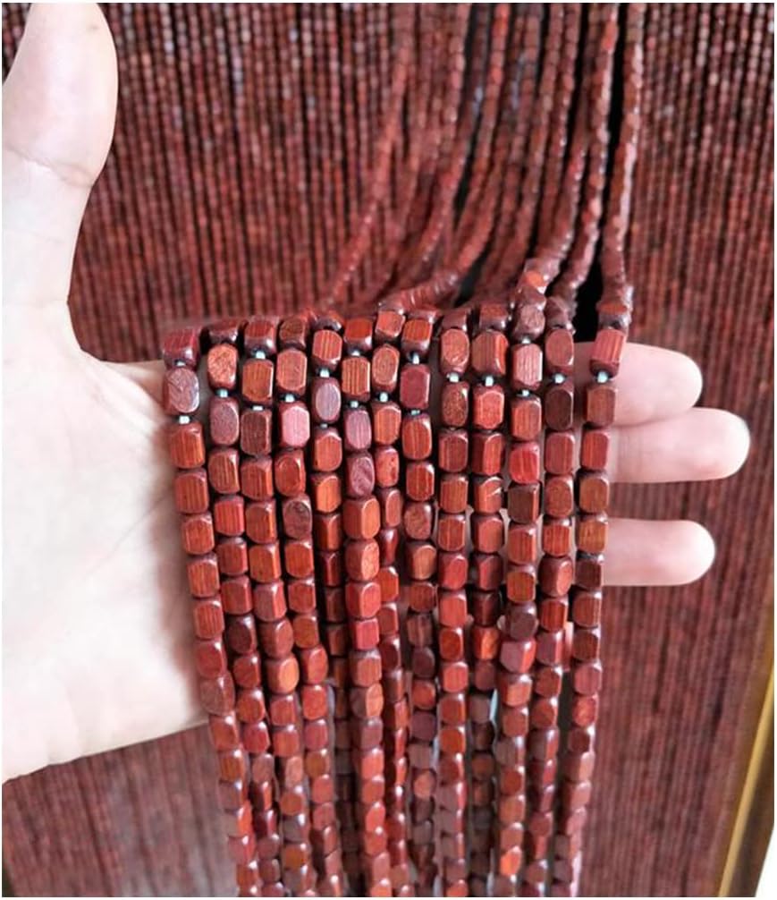 ZHOUXIAO Wood Beaded Curtain with Rods for Doorways 1