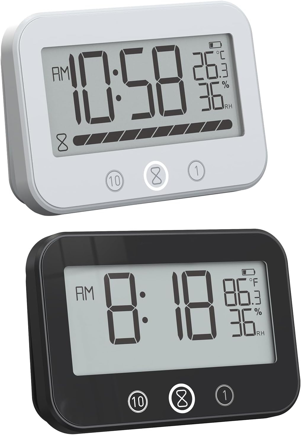 Countdown Timer Bathroom Clock with Temperature Display