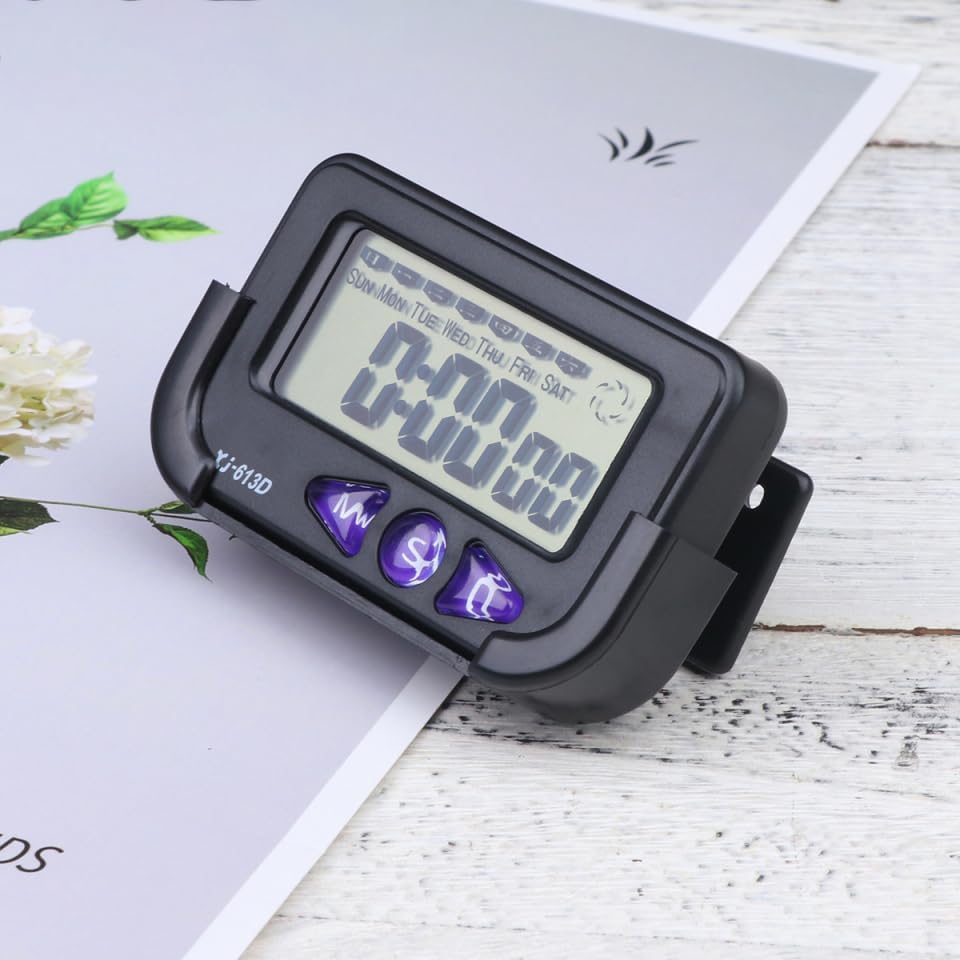 Wakauto Car Alarm Clock with LCD Display Black