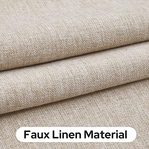 HOMEIDEAS Natural Linen French Door Curtains 1 Panel W26 x L68 Inch