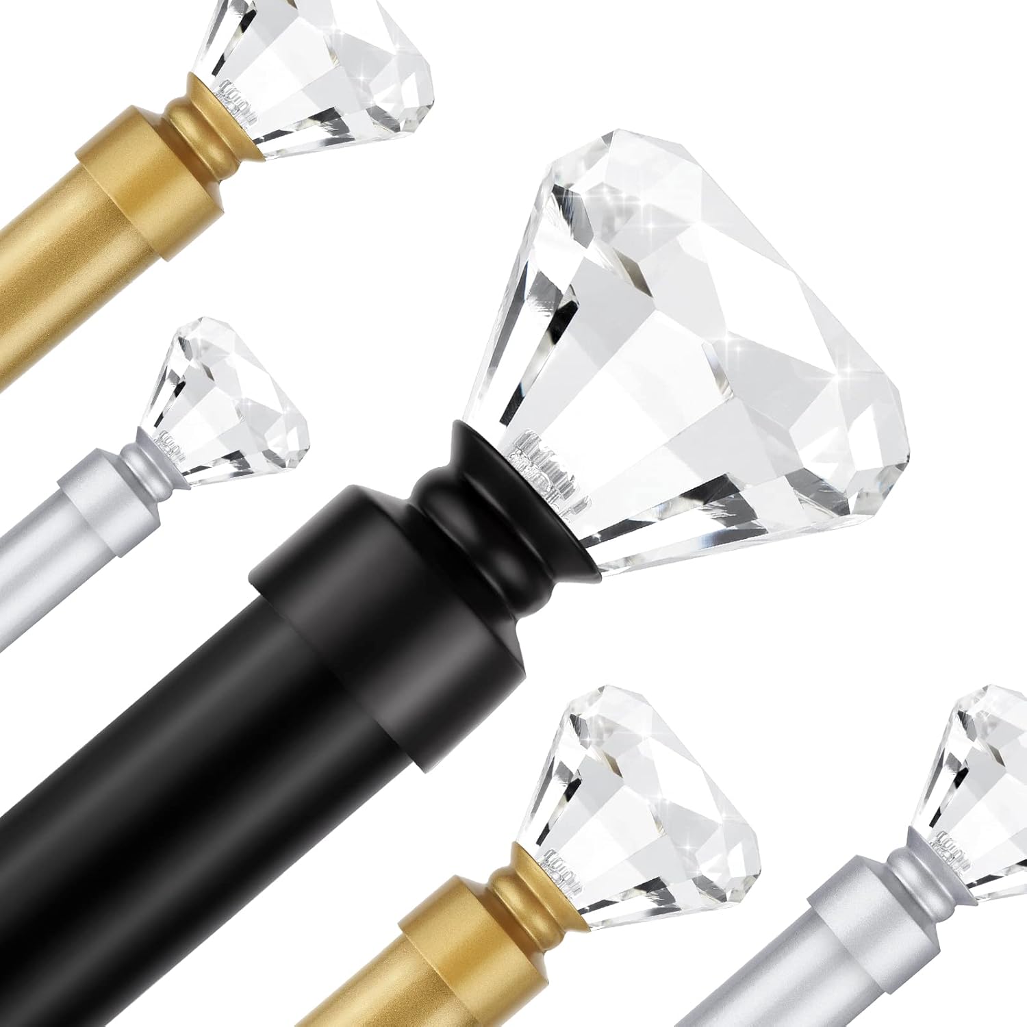 Lepushom 1 Pack Adjustable Black Curtain Rods 30-40 Inches