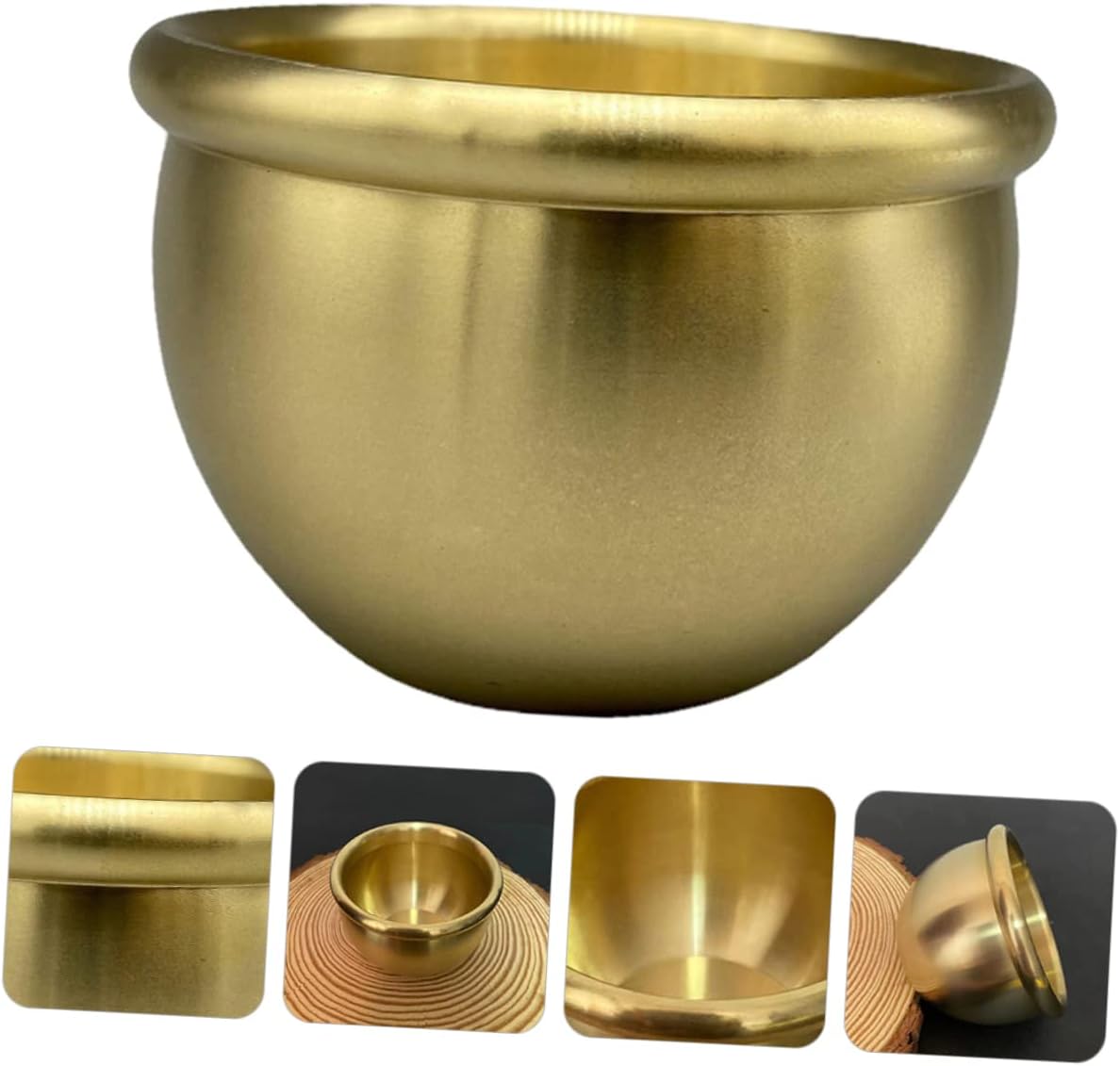 IMIKEYA Copper Cornucopia Incense Burner Ashtray Lid Retro Decor