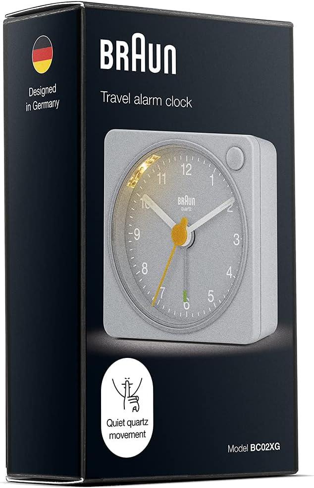 Braun Classic Travel Analogue Alarm Clock with Snooze and Light