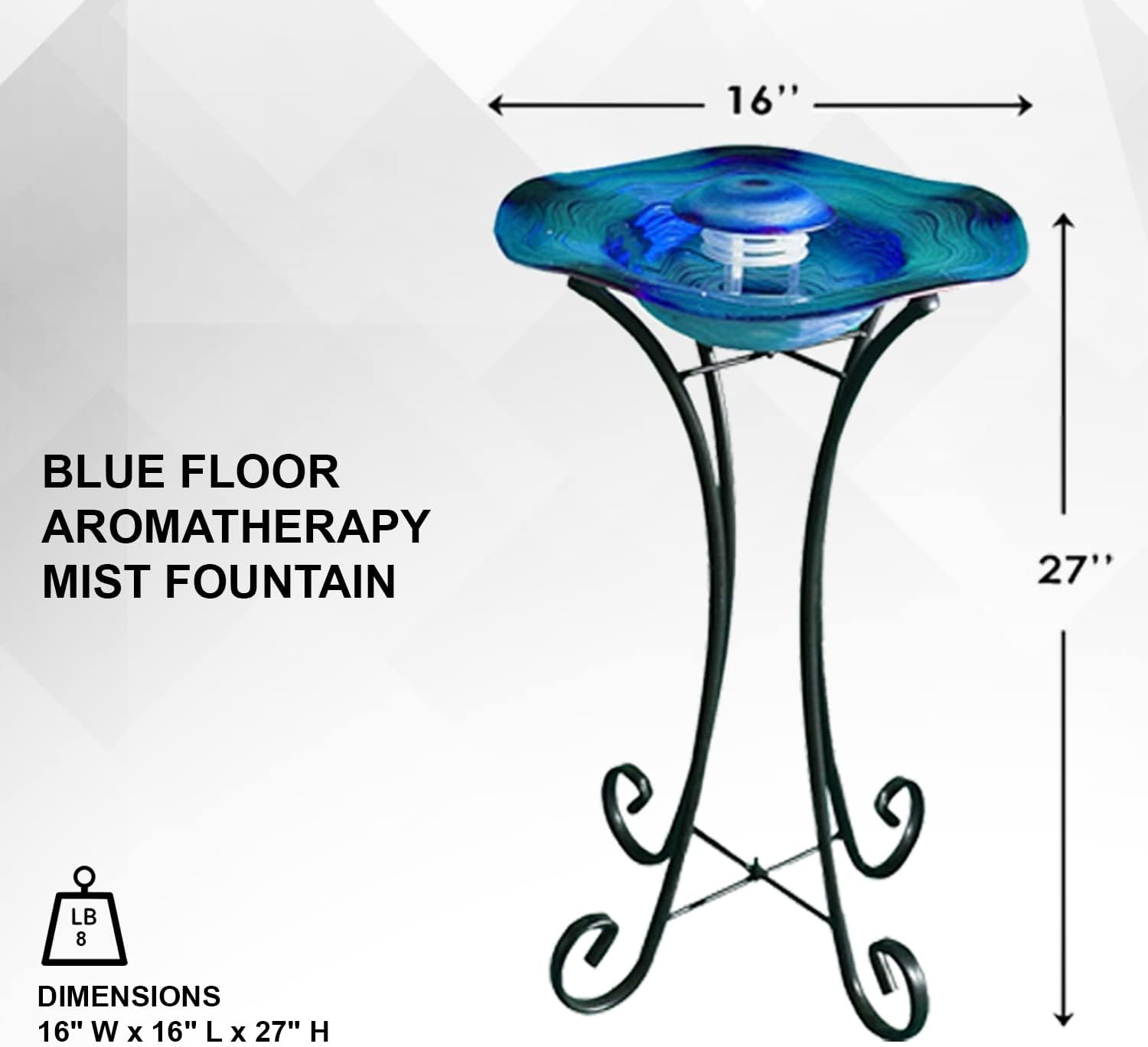 XBrand Canary Floor Mist Fountain with Blue Light